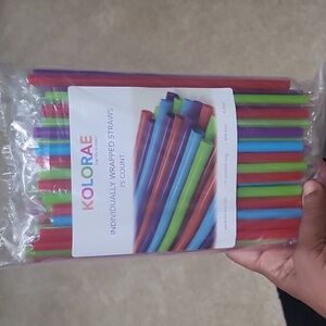 Kolorae 75 individually wrapped straws 75 count new sealed BPS free 8.25 in